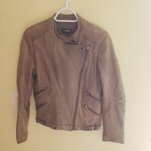 Danier Light Brown Moto Leather Jacket